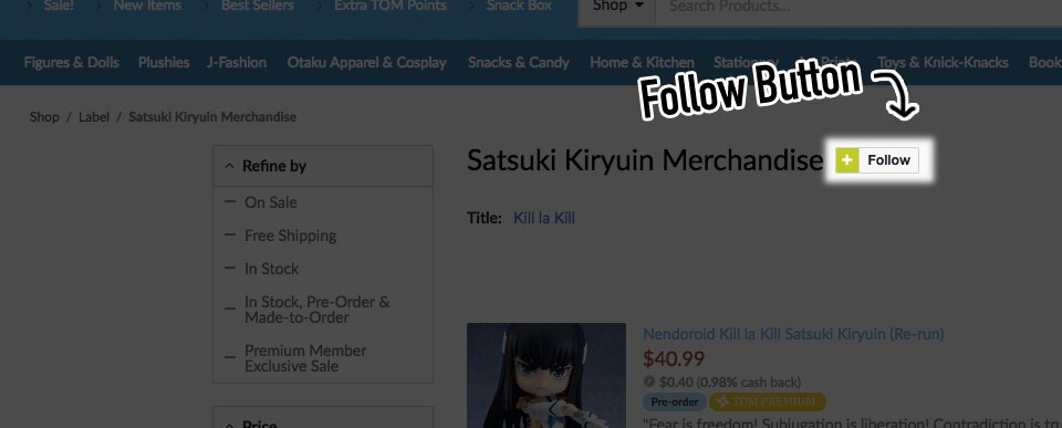 Label page for Satsuki Kiryuin Merchandise