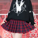 LISTEN FLAVOR Check Pleated Skirt