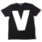 RADIO EVA 410 NERV Letter V Black T-Shirt