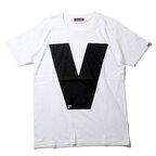 RADIO EVA 410 NERV Letter V White T-Shirt
