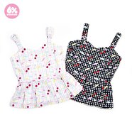 6%DOKIDOKI Gingham Cherry Peplum Bustier