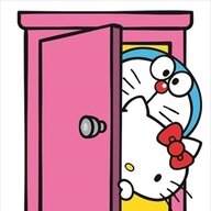 Dreamy Collaboration Between Doraemon and Hello Kitty; Both Peek Out of ...