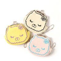 Polka Dot Lining Mie-chan Kiss Lock Pouches