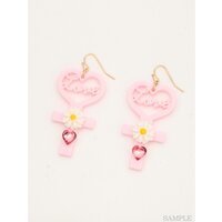 Swankiss Heart Cross Earrings