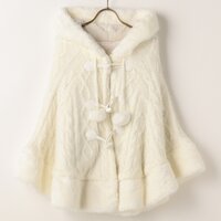 LIZ LISA Inner Plush Bustier Knit Poncho