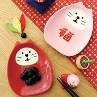 concombre Fortune Cat Daruma Small Plate