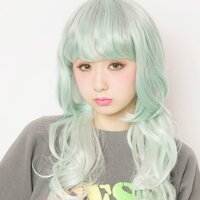 LLL Princess Wave Long Mint Cigarette Wig