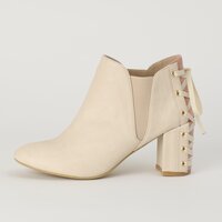Honey Salon Lace-Up Booties (Light Beige)