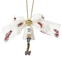 Q-pot. Petit Ghost Sheets Necklace / White Veil Charm / Q Hatchet Charm Set