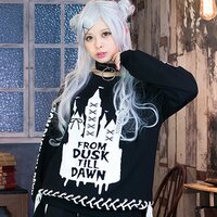 LISTEN FLAVOR Dreamy Castle Lace-Up Pullover