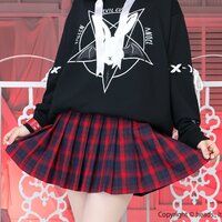 LISTEN FLAVOR Check Pleated Skirt