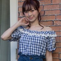 LIZ LISA Gingham Check Embroidered Off-Shoulder Blouse