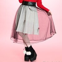 Swankiss Rose & Heart Leopard Print Skirt