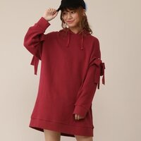 Honey Salon Shoulder Slit Hoodie Dress