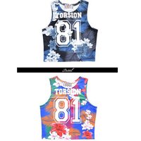 ACDC RAG Torsion Hawaiian Pattern Short Tank Top