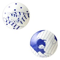 Friendly Cat Mino Ware Deep Plates