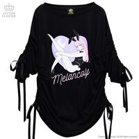 LISTEN FLAVOR Melancholy Bunny Girl Shirred Top