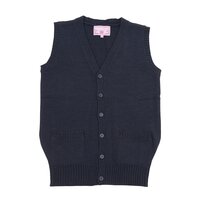 Teens Ever Navy Blue High School Uniform Front-Opening Vest