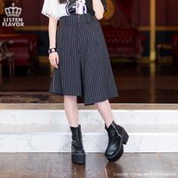 LISTEN FLAVOR Pleated Asymmetrical Gaucho Pants w/ Flap