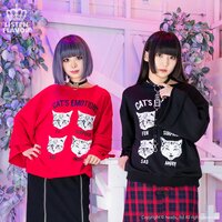 LISTEN FLAVOR Cat's Emotions Bell Sleeve Sweatshirt