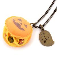 Q-pot. Parlor Jack-o’-lantern Macaron Necklace