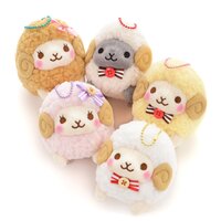 Fuwa-moko Natural Wooly Sheep Ball Chain Plush Collection