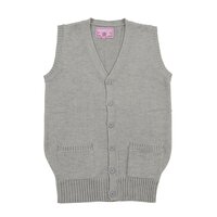 Teens Ever Heather Gray High School Uniform Front-Opening Vest