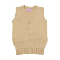 Teens Ever Beige High School Uniform Front-Opening Vest