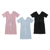 Honey Salon Lace-Up Ribbed Dress