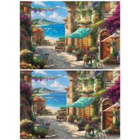 Sicilian Flower Blooming Cafe Jigsaw Puzzle