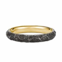 Evangelion 18K Yellow Gold Black Moon Ring