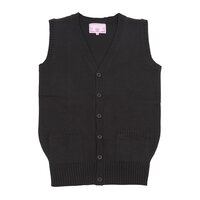 Teens Ever Black High School Uniform Front-Opening Vest