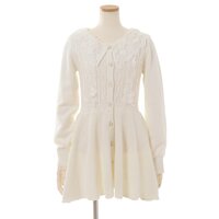 LIZ LISA Lace Collar Peplum Cardigan