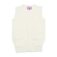 Teens Ever White High School Uniform Front-Opening Vest