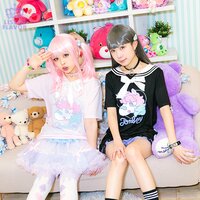 LISTEN FLAVOR Tomboy Unicorn Lace-Up Sailor Cutsew