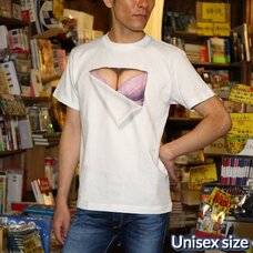Village Vanguard Mousou Mapping Collection Peek-a-Boo T-Shirt - Light Purple Bra