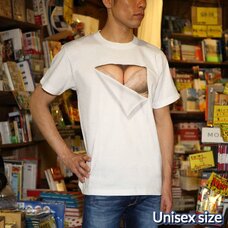 Village Vanguard Mousou Mapping Collection Peek-a-Boo T-Shirt - Beige Bra