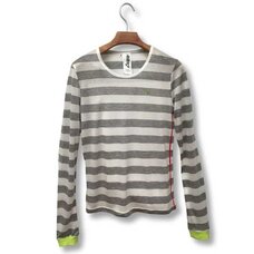 Hatsune Miku Timeline White & Gray Striped Long Sleeve Cutsew