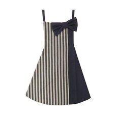 pink trick Prima Ribbon Colorblock Apron - Navy Stripes