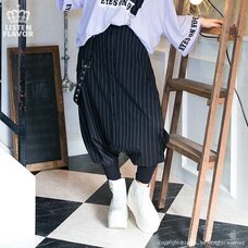 LISTEN FLAVOR Drape Sarouel Pants w/ Suspenders