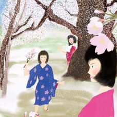 Sakura Exhibition: Minao "Zashiki-Warashi Ghost of Children / Spring" Poster