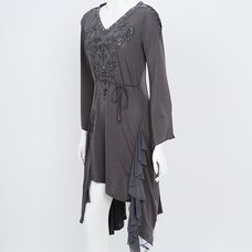 Rozen Kavalier Masquerade Print Irregular Hem Dress