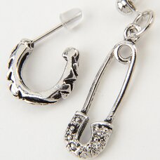 Safety Pin & Ring Earrings