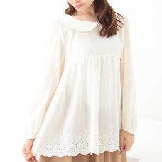 earth music&ecology Lace Trimming Embroidery Tunic
