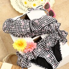 LIZ LISA Gingham Flower Bikini