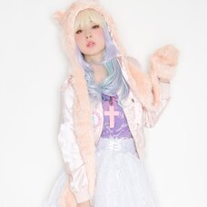 Lunatic Lemony Lollipop Cat Hooded Muffler (Sugar Pink)