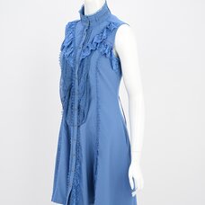 Ozz Oneste Frilled Lace Sleeveless Long Blouse