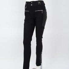 Rozen Kavalier Embroidered Feather Lace-up Pants
