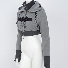 Ozz Oneste Chinese-Style Button Short Hoodie