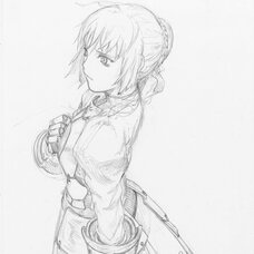 Yoshitoshi ABe 20th Anniversary Signed Premium Art Print - Saber (Fate/Zero)